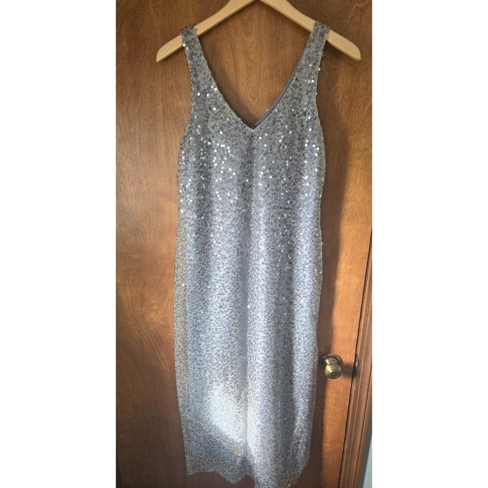 Vince Gray Sequin Sleeveless Maxi Cocktail Evening Dress Size XS